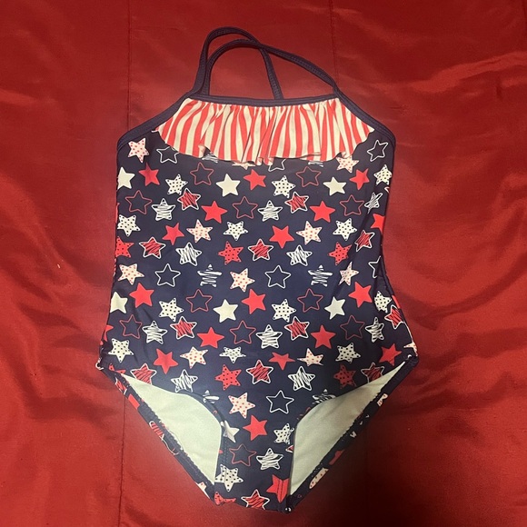 4th of July toddler girl swimsuit. Size: 4T Like New ! - Picture 1 of 2